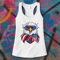 Bald Eagle With American Flag IA Women's Tank Top thumb 3