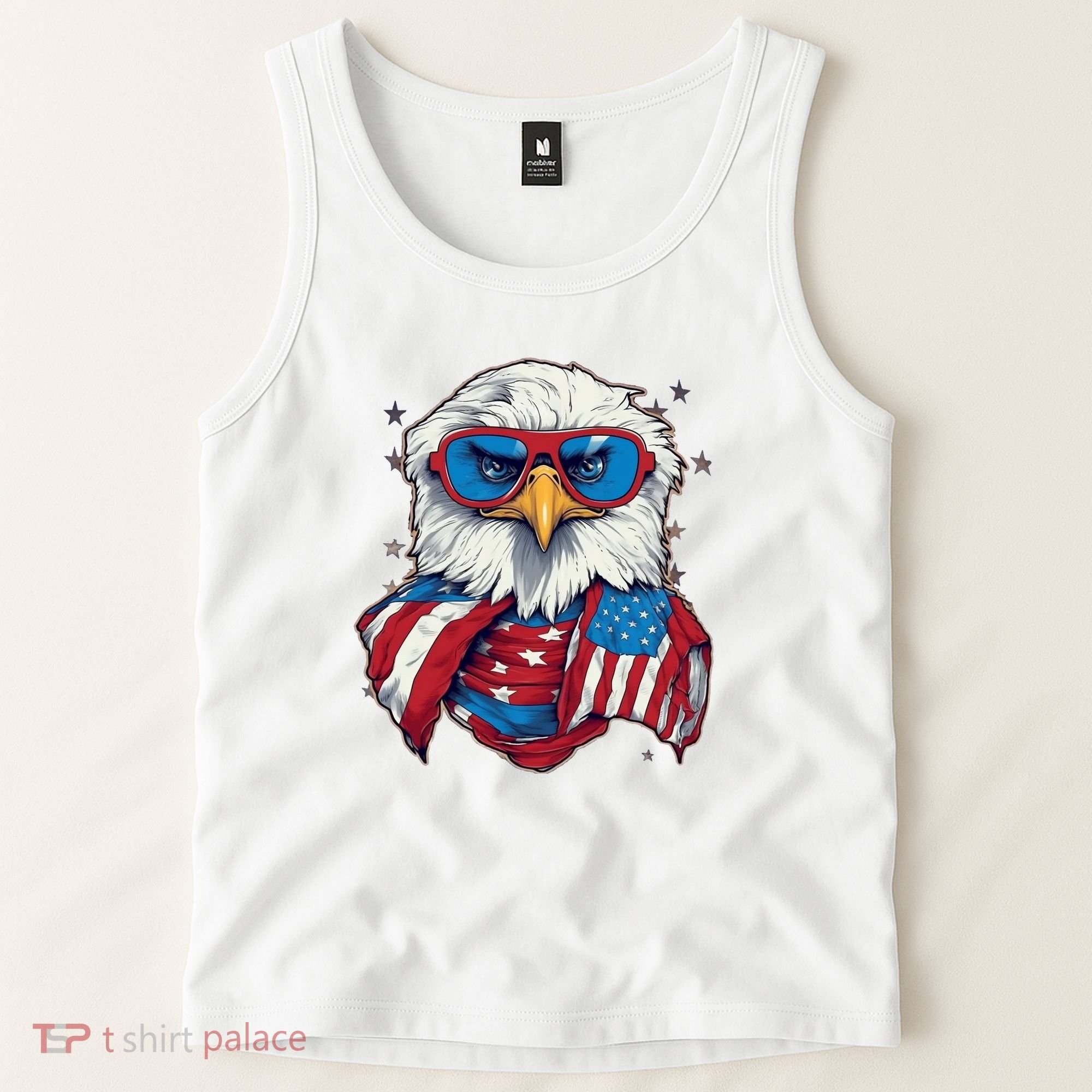 Bald Eagle With American Flag IA Tank Top