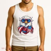 Bald Eagle With American Flag IA Tank Top thumb 3