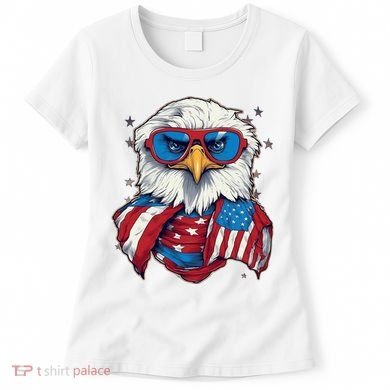 Bald Eagle With American Flag IA Women's T-Shirt