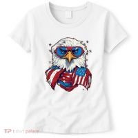 Bald Eagle With American Flag IA Women's T-Shirt thumb 0