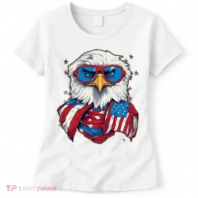 Bald Eagle With American Flag IA Women's T-Shirt
