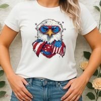 Bald Eagle With American Flag IA Women's T-Shirt thumb 2