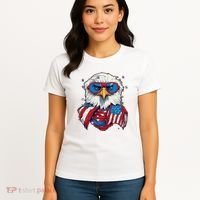 Bald Eagle With American Flag IA Women's T-Shirt thumb 4