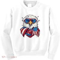 Bald Eagle With American Flag IA Kids Sweatshirt thumb 0