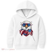 Bald Eagle With American Flag IA Kids Hoodie thumb 0