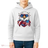 Bald Eagle With American Flag IA Kids Hoodie thumb 4