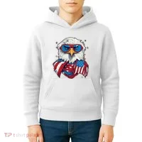 Bald Eagle With American Flag IA Kids Hoodie thumb 4