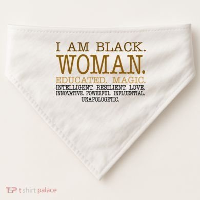 Black Educated Woman Quote USA-Made Doggie Bandana