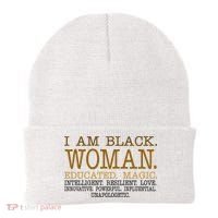 Black Educated Woman Quote Beanie thumb 0
