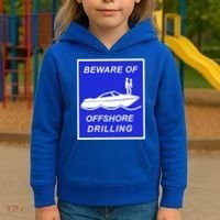 Beware Of Offshore Drilling Funny Boat Kids Hoodie thumb 3