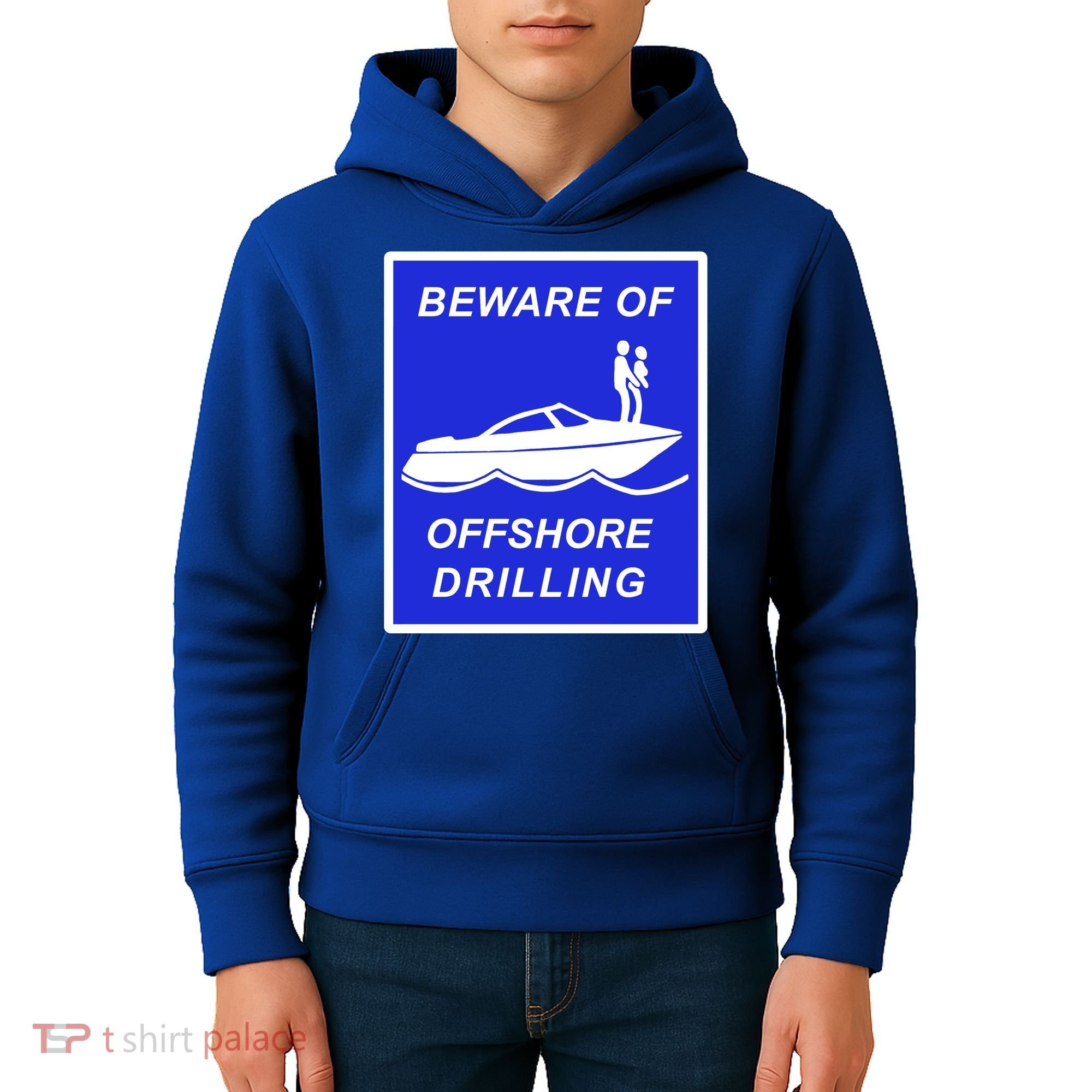 Beware Of Offshore Drilling Funny Boat Kids Hoodie