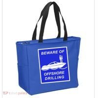 Beware Of Offshore Drilling Funny Boat Tote Bag thumb 2
