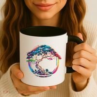 Bonsai Enso Zen Circle Tree Japan Spirituality Rainbow Gift Coffee Mug thumb 3