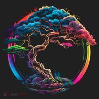 Bonsai Enso Zen Circle Tree Japan Spirituality Rainbow Gift Beanie thumb 2
