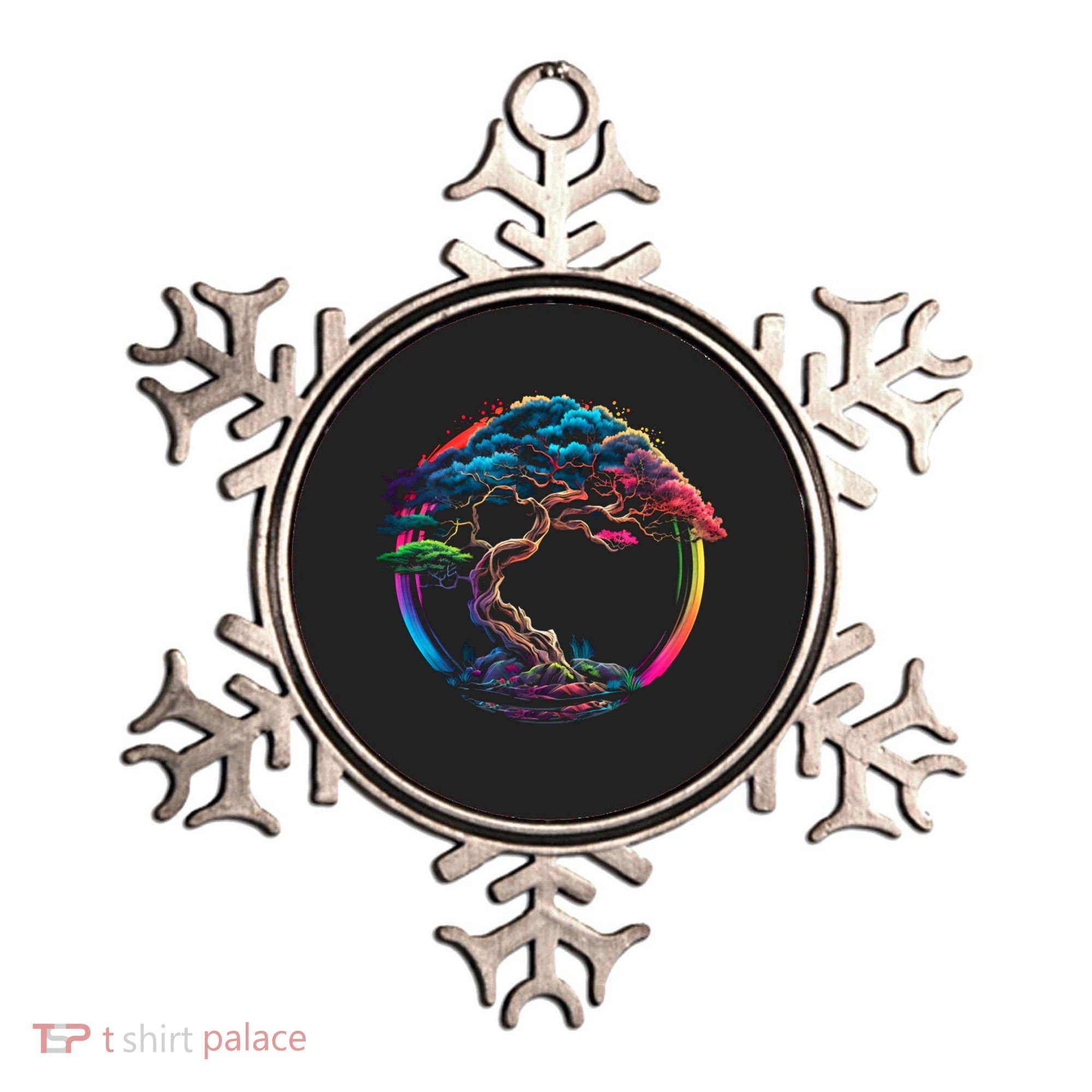 Bonsai Enso Zen Circle Tree Japan Spirituality Rainbow Gift Ornament