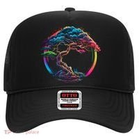 Bonsai Enso Zen Circle Tree Japan Spirituality Rainbow Gift Hat thumb 0