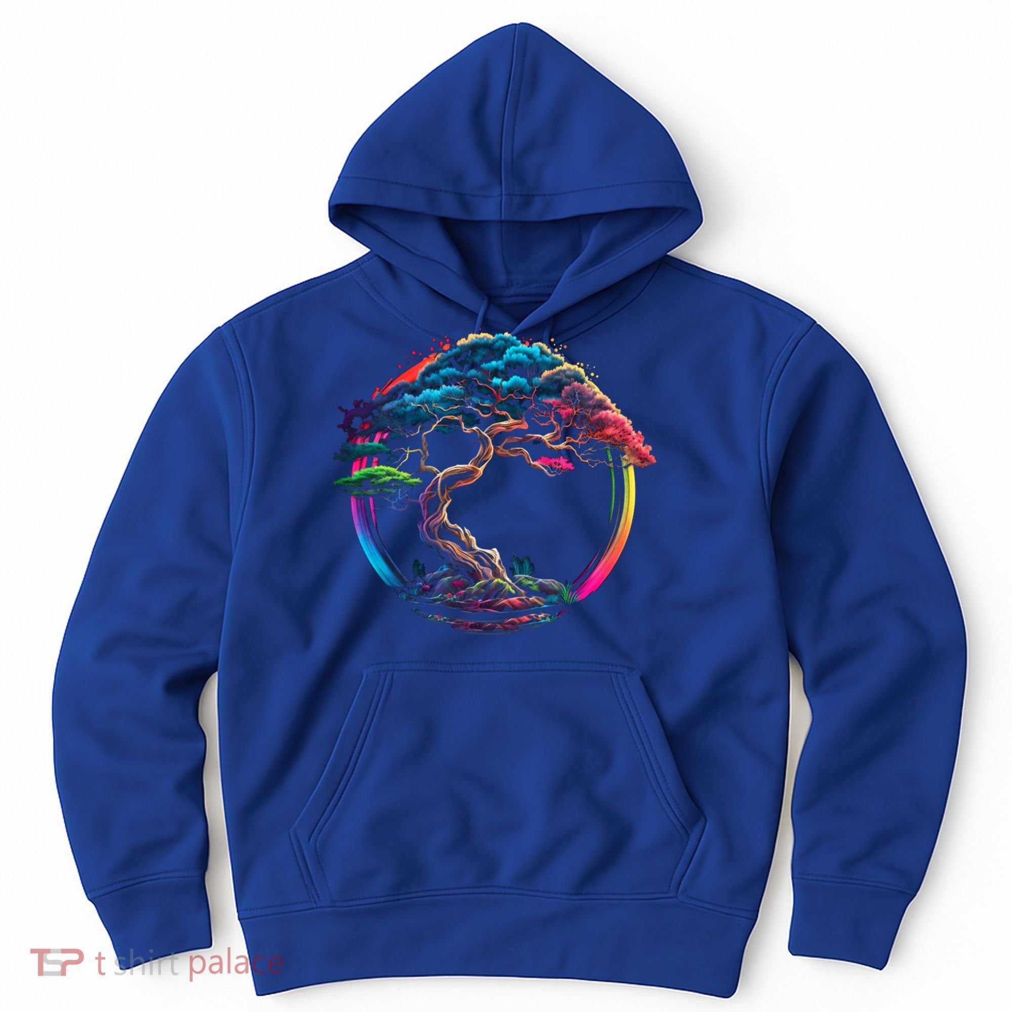 Bonsai Enso Zen Circle Tree Japan Spirituality Rainbow Gift Hoodie