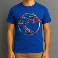 Bonsai Enso Zen Circle Tree Japan Spirituality Rainbow Gift T-Shirt thumb 3