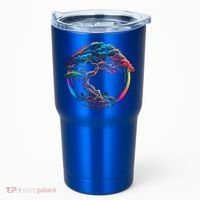 Bonsai Enso Zen Circle Tree Japan Spirituality Rainbow Gift Tumbler thumb 0