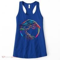 Bonsai Enso Zen Circle Tree Japan Spirituality Rainbow Gift Women's Tank Top thumb 0