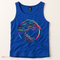 Bonsai Enso Zen Circle Tree Japan Spirituality Rainbow Gift Tank Top thumb 2
