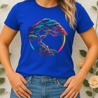 Bonsai Enso Zen Circle Tree Japan Spirituality Rainbow Gift Women's T-Shirt thumb 2