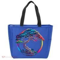 Bonsai Enso Zen Circle Tree Japan Spirituality Rainbow Gift Tote Bag thumb 0