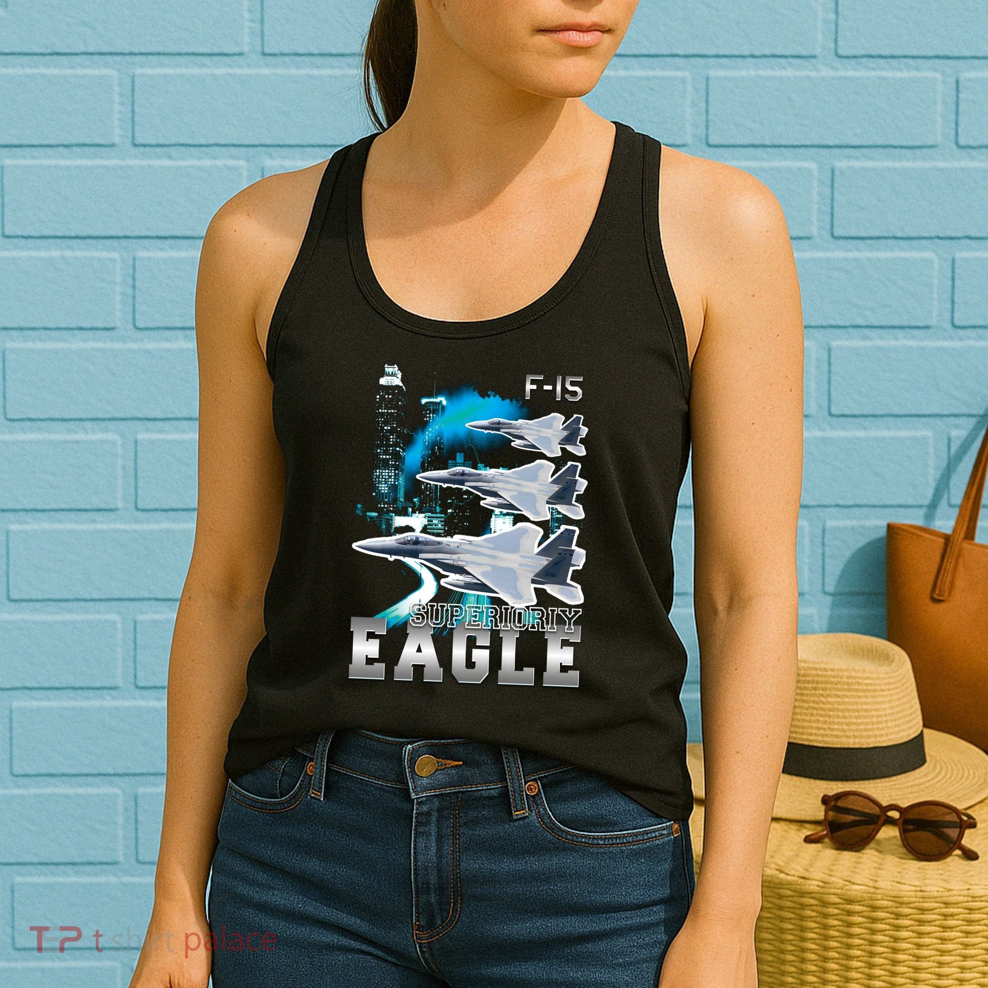 Bootleg F 15 Eagle USAF Women's Tank Top