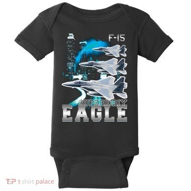 Bootleg F 15 Eagle USAF Baby Bodysuit