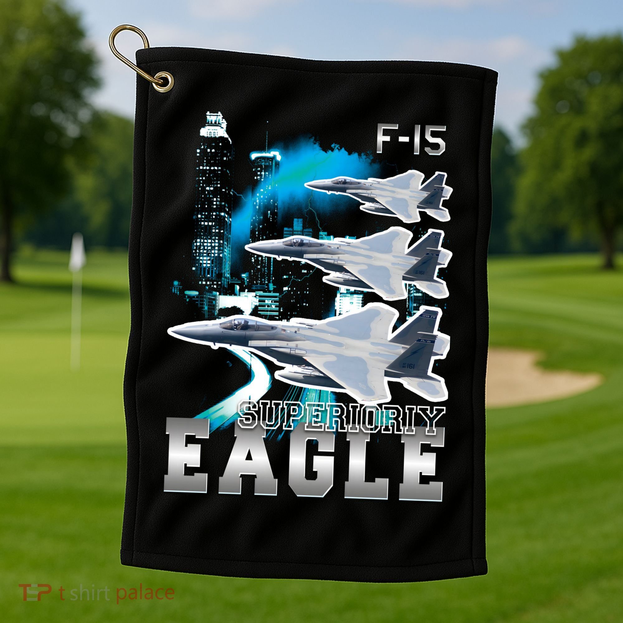 Bootleg F 15 Eagle USAF Golf Towel