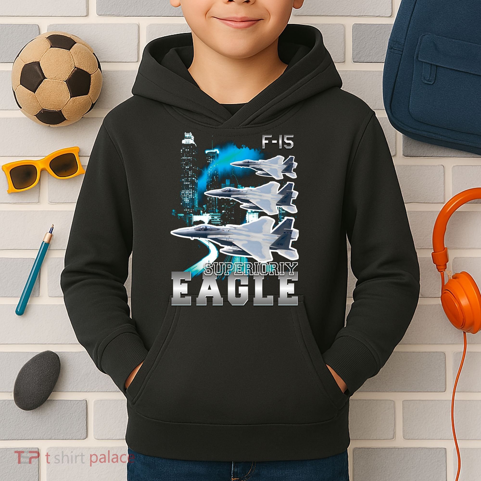 Bootleg F 15 Eagle USAF Kids Hoodie