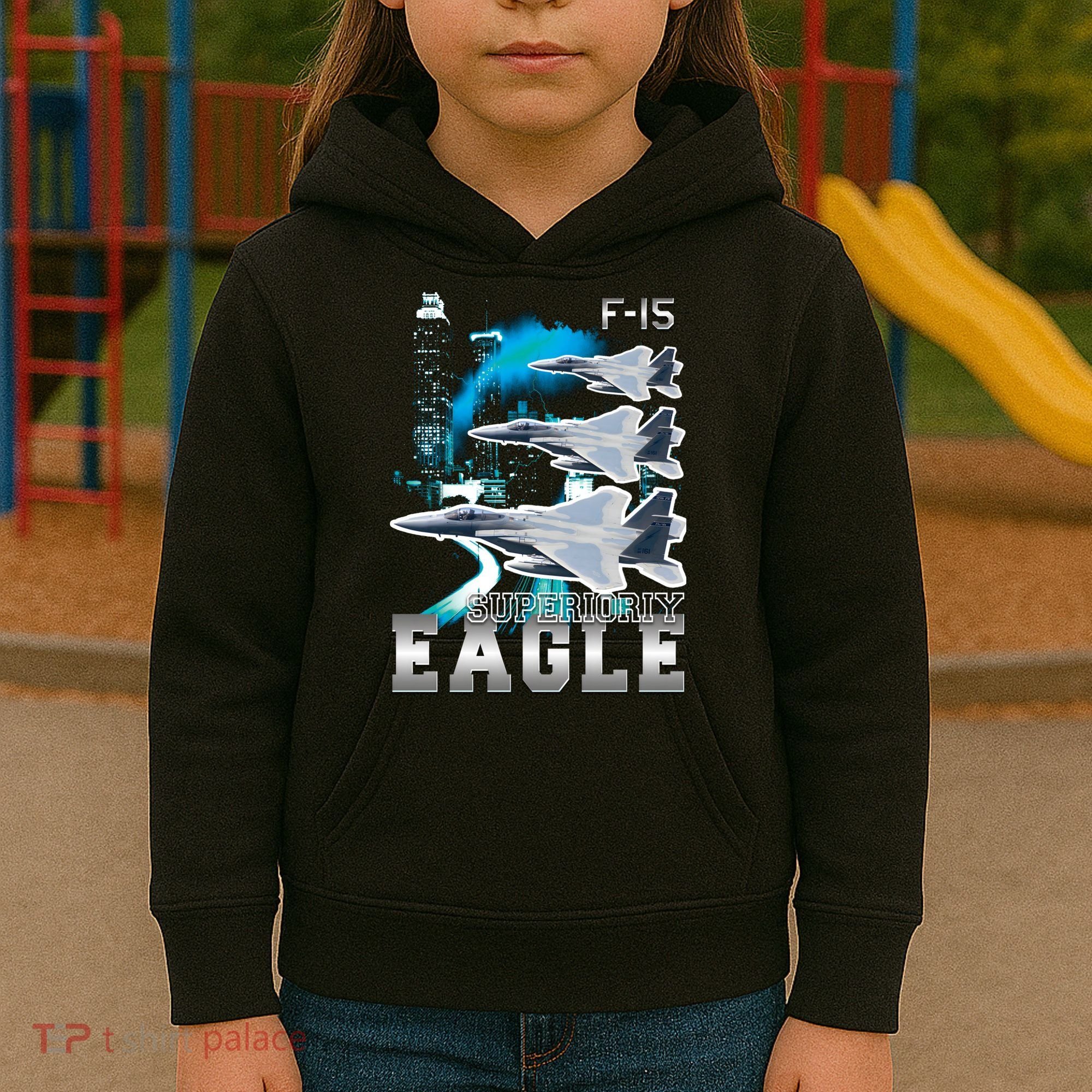 Bootleg F 15 Eagle USAF Kids Hoodie
