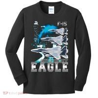 Bootleg F 15 Eagle USAF Kids Long Sleeve Shirt thumb 0