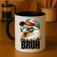 Bruh Fourth 4th Of July Eagle American Patriotic Coffee Mug thumb 4