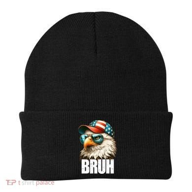 Bruh Fourth 4th Of July Eagle American Patriotic Beanie