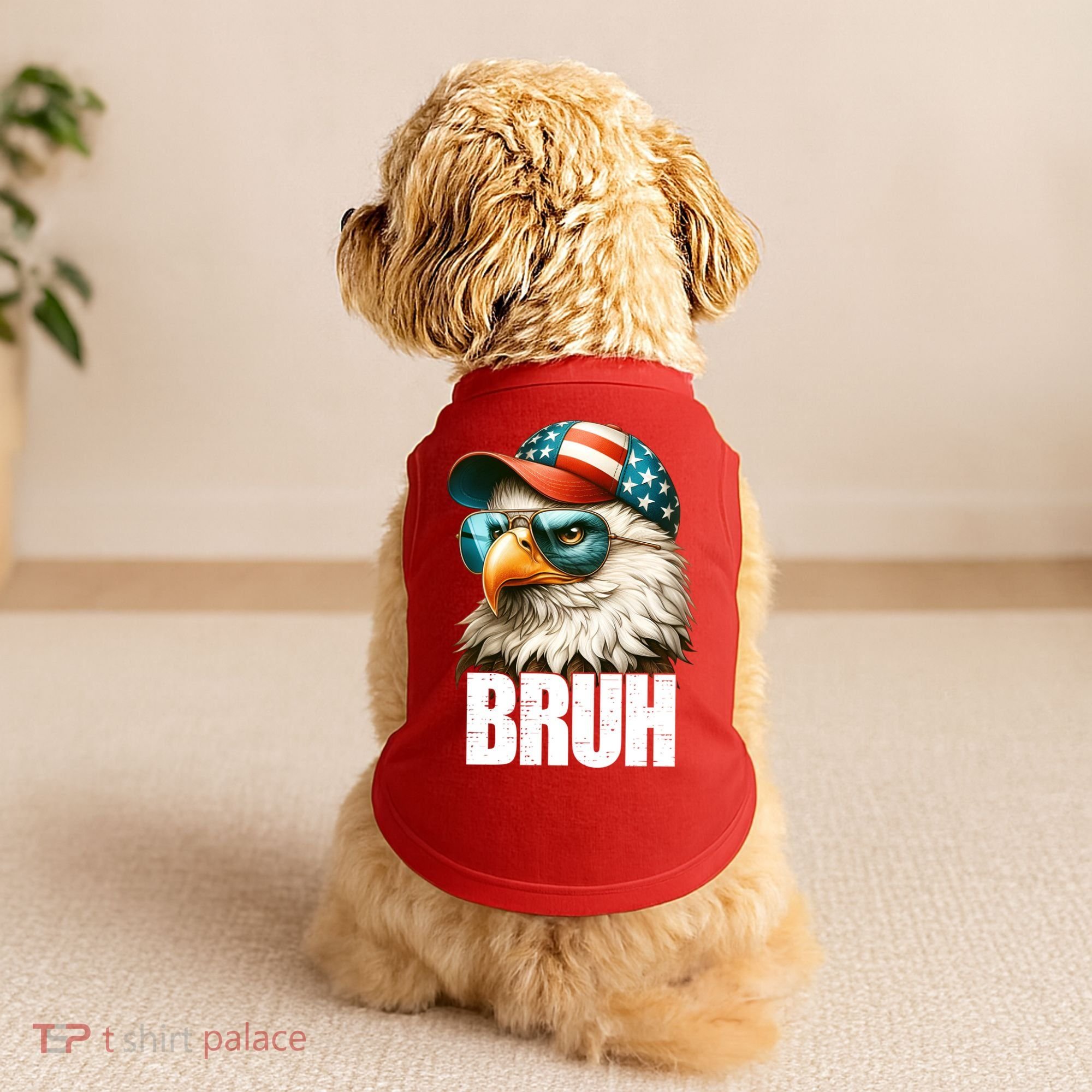 Bruh Fourth 4th Of July Eagle American Patriotic Doggie Tank