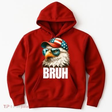 Bruh Fourth 4th Of July Eagle American Patriotic Hoodie