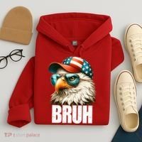 Bruh Fourth 4th Of July Eagle American Patriotic Hoodie thumb 4