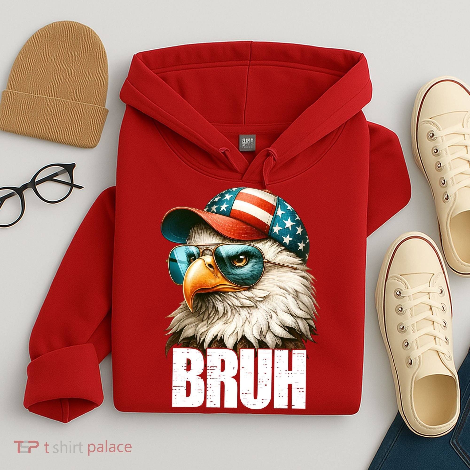 Bruh Fourth 4th Of July Eagle American Patriotic Hoodie