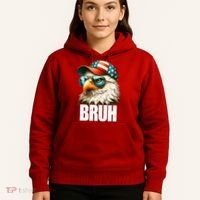 Bruh Fourth 4th Of July Eagle American Patriotic Hoodie thumb 5