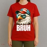 Bruh Fourth 4th Of July Eagle American Patriotic T-Shirt thumb 4