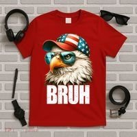 Bruh Fourth 4th Of July Eagle American Patriotic T-Shirt thumb 5