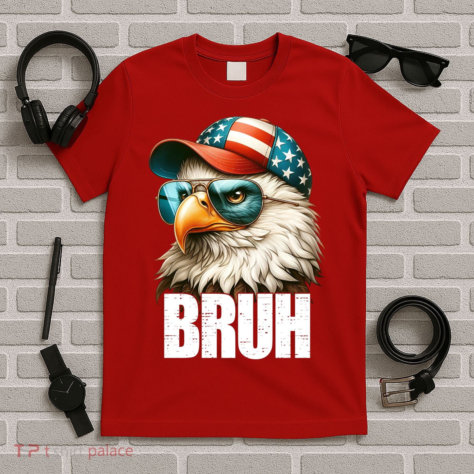 Bruh Fourth 4th Of July Eagle American Patriotic T-Shirt