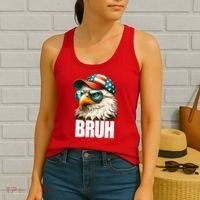 Bruh Fourth 4th Of July Eagle American Patriotic Women's Tank Top thumb 2