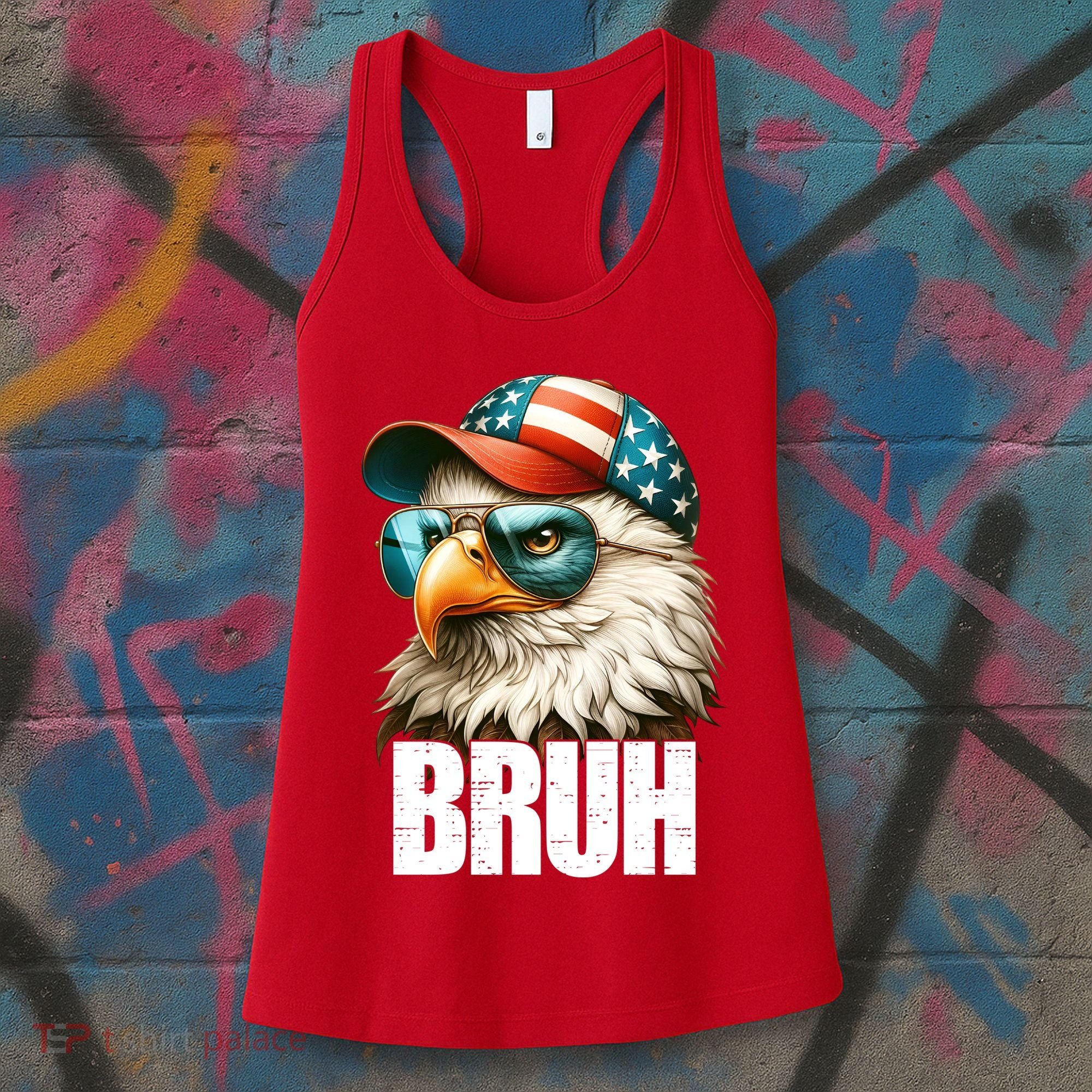Bruh Fourth 4th Of July Eagle American Patriotic Women's Tank Top