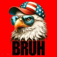 Bruh Fourth 4th Of July Eagle American Patriotic Santa Hat thumb 1