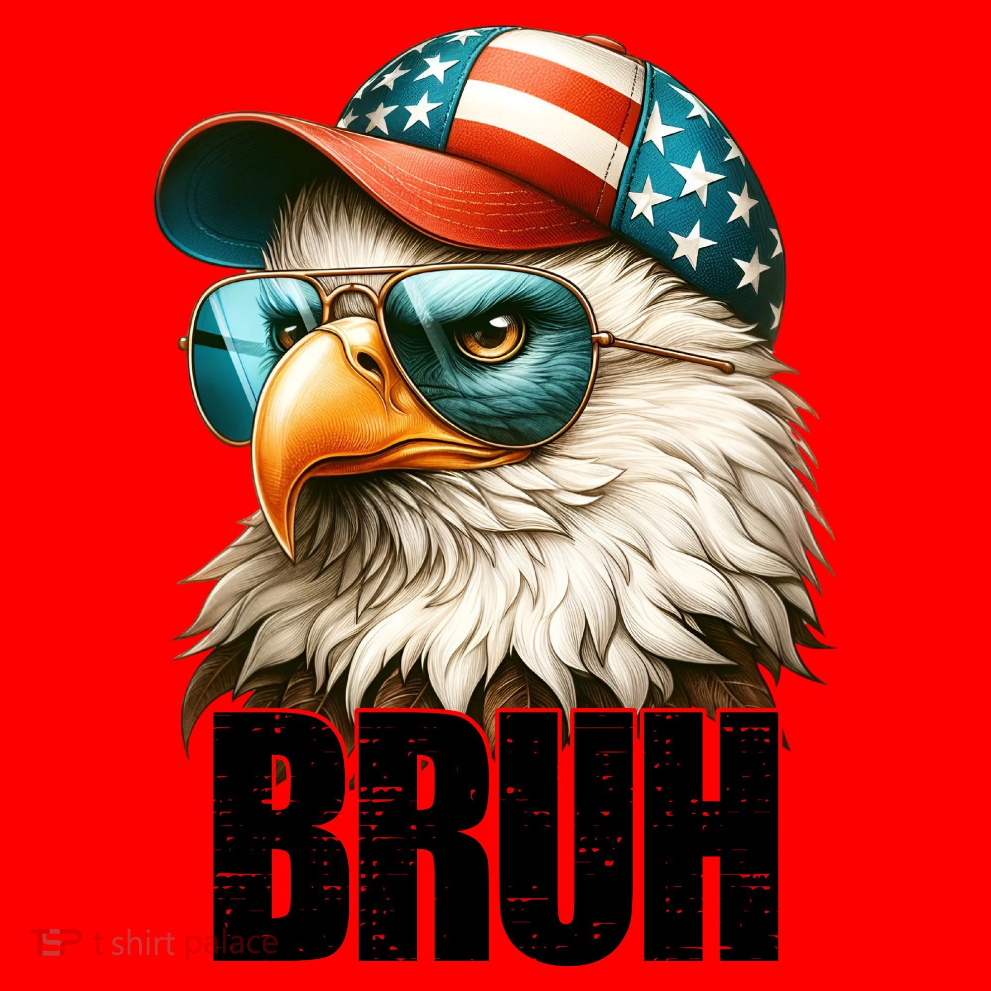 Bruh Fourth 4th Of July Eagle American Patriotic Santa Hat