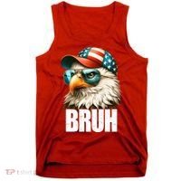Bruh Fourth 4th Of July Eagle American Patriotic Tank Top thumb 0