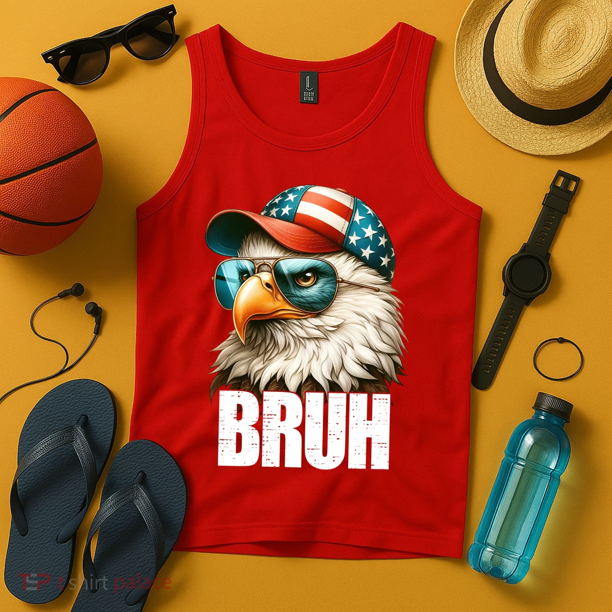 Bruh Fourth 4th Of July Eagle American Patriotic Tank Top